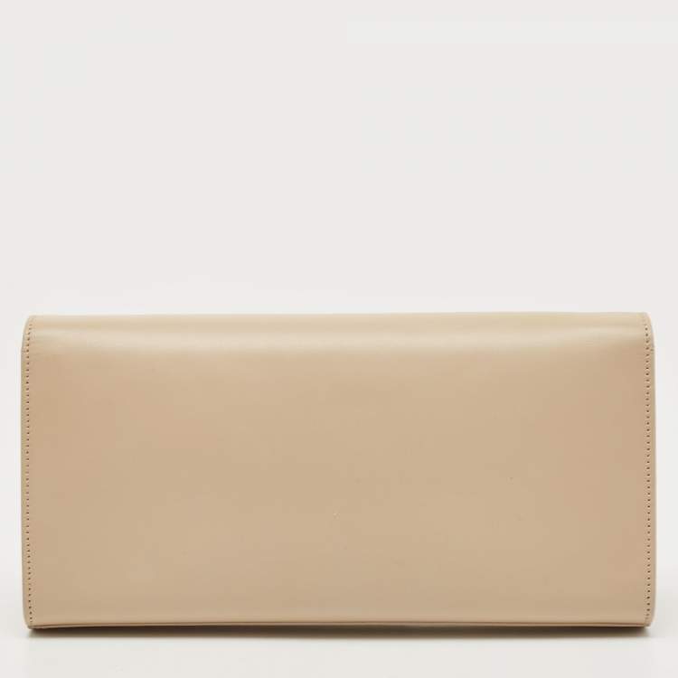 Pre Owned Saint Laurent Beige Leather Kate Clutch