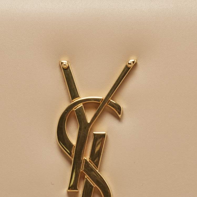 Pre Owned Saint Laurent Beige Leather Kate Clutch