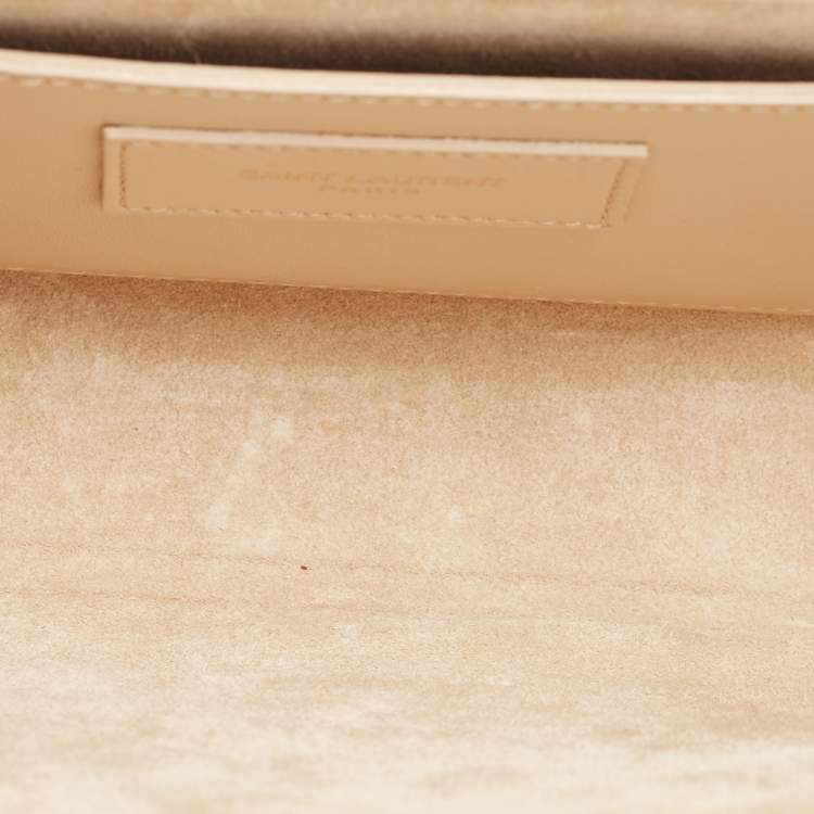 Pre Owned Saint Laurent Beige Leather Kate Clutch