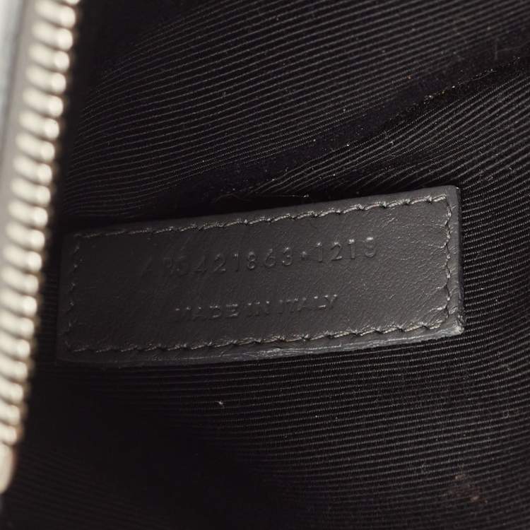 Pre Owned Saint Laurent Grey Croc Embossed Leather Baby Classic Sac De Jour Tote