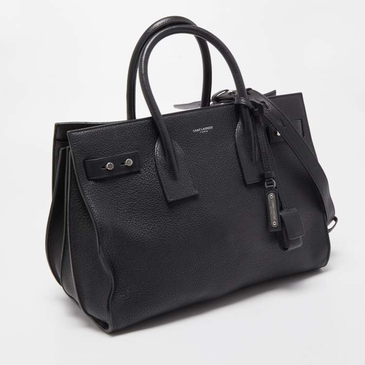 Pre Owned Saint Laurent Black Leather Small Classic Sac De Jour Tote