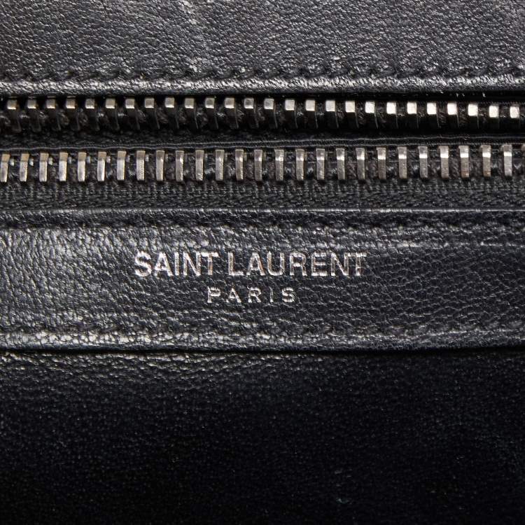 Pre Owned Saint Laurent Black Matelasse Leather Medium College Top Handle Bag