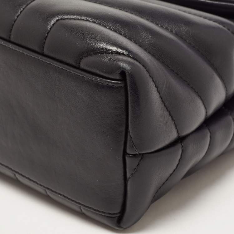 مملوكة مسبقًا Saint Laurent Black Leather Small Loulou Shoulder Bag