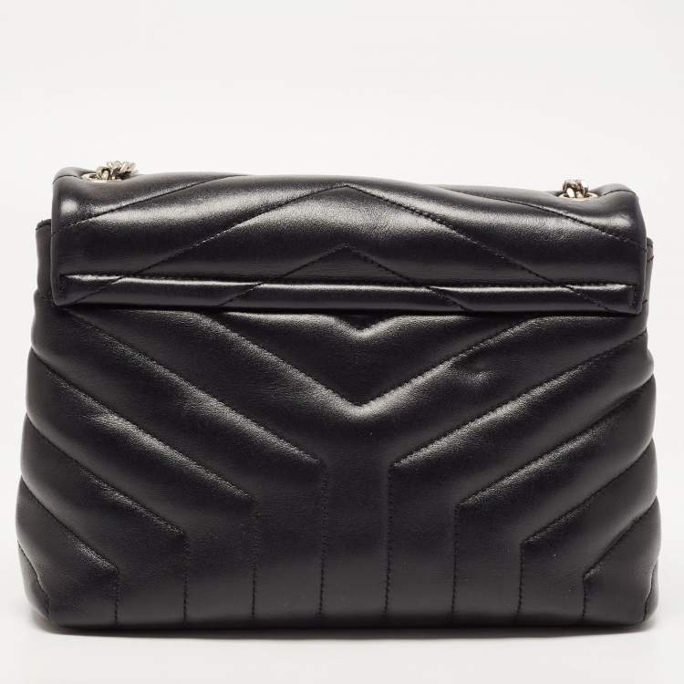 مملوكة مسبقًا Saint Laurent Black Leather Small Loulou Shoulder Bag