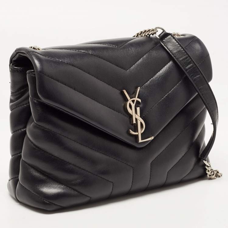مملوكة مسبقًا Saint Laurent Black Leather Small Loulou Shoulder Bag
