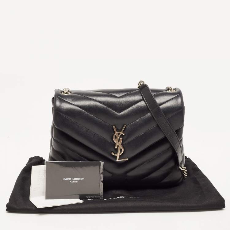 مملوكة مسبقًا Saint Laurent Black Leather Small Loulou Shoulder Bag