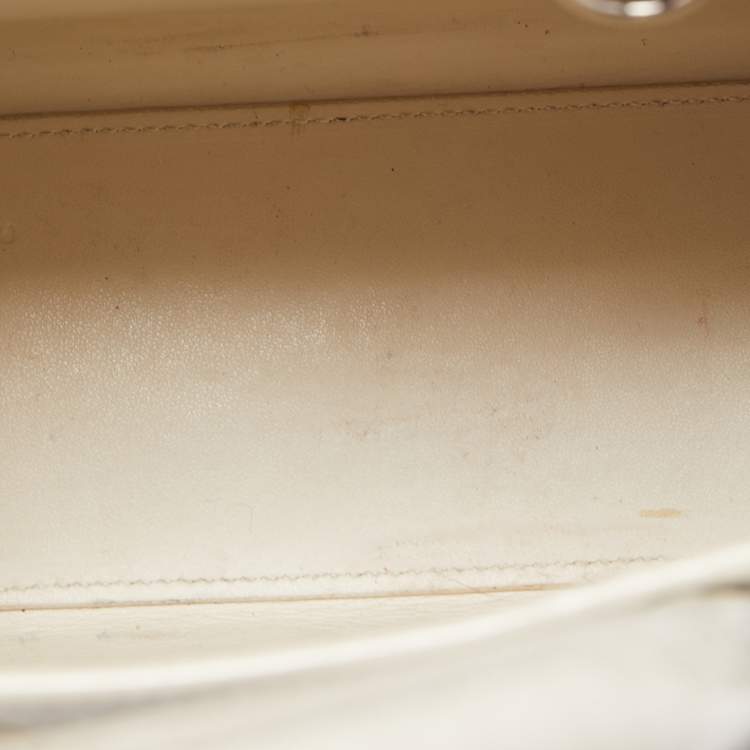 Pre Owned Saint Laurent White Croc Leather Nano Classic Sac De Jour Tote