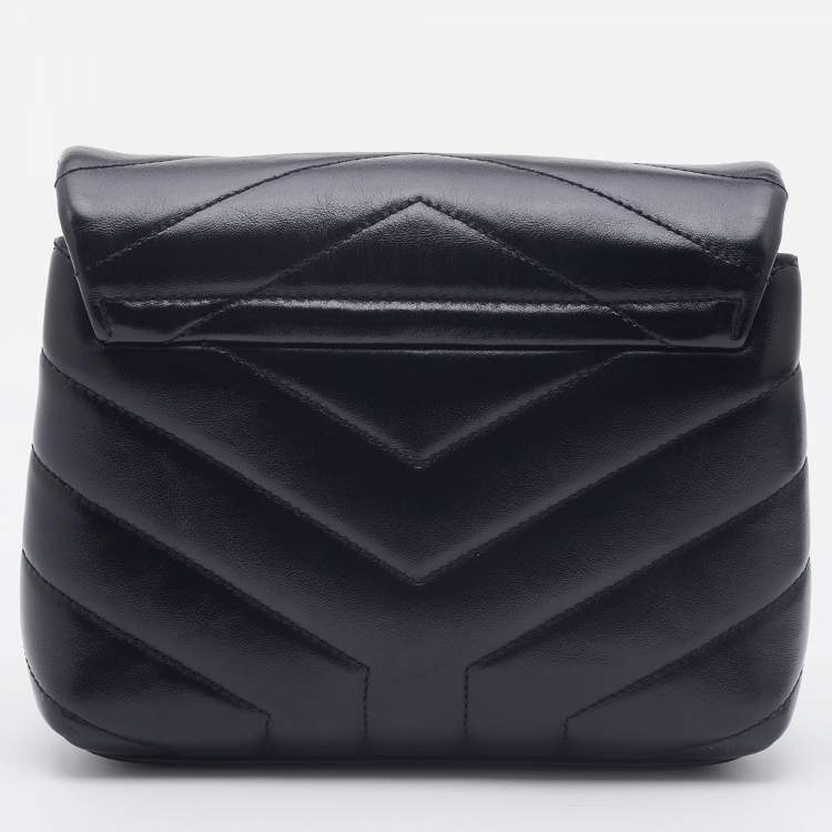 Pre Owned Saint Laurent Black Quilted Leather Toy Loulou Crossbody Bag
