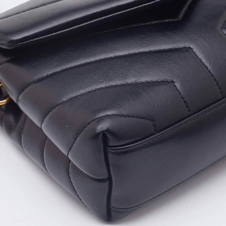 Pre Owned Saint Laurent Black Quilted Leather Toy Loulou Crossbody Bag