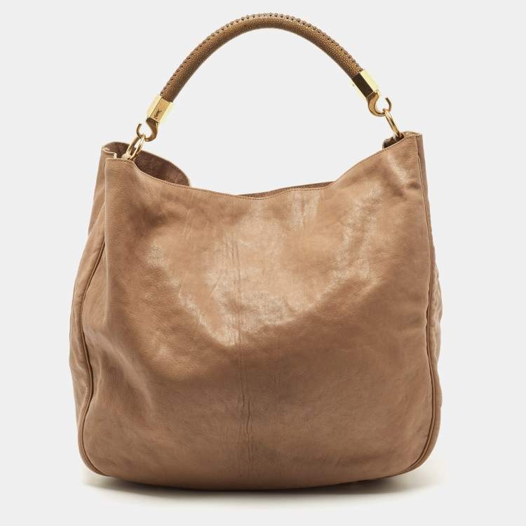 Pre Owned Saint Laurent Beige Leather Roady Hobo