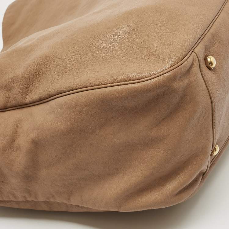 Pre Owned Saint Laurent Beige Leather Roady Hobo