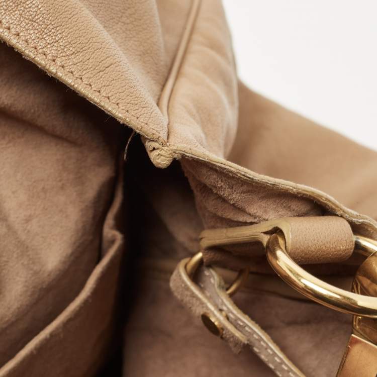 Pre Owned Saint Laurent Beige Leather Roady Hobo