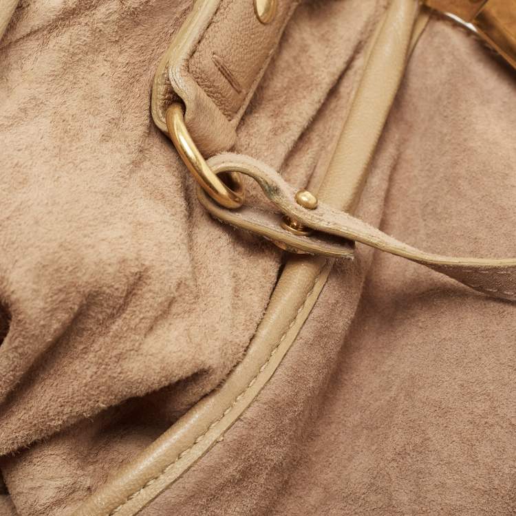 Pre Owned Saint Laurent Beige Leather Roady Hobo