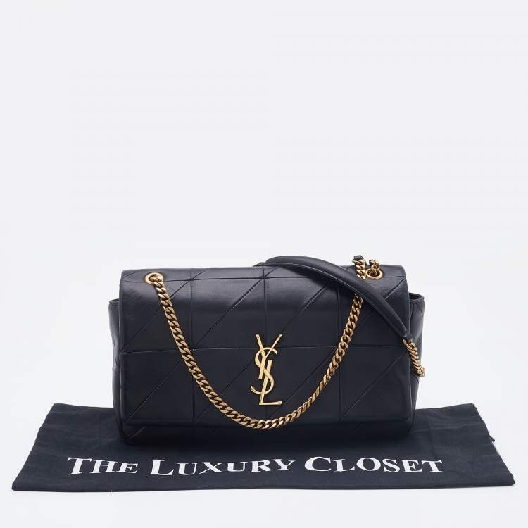 Pre Owned Saint Laurent Black Patchwork Leather Jamie Shoulder Bag