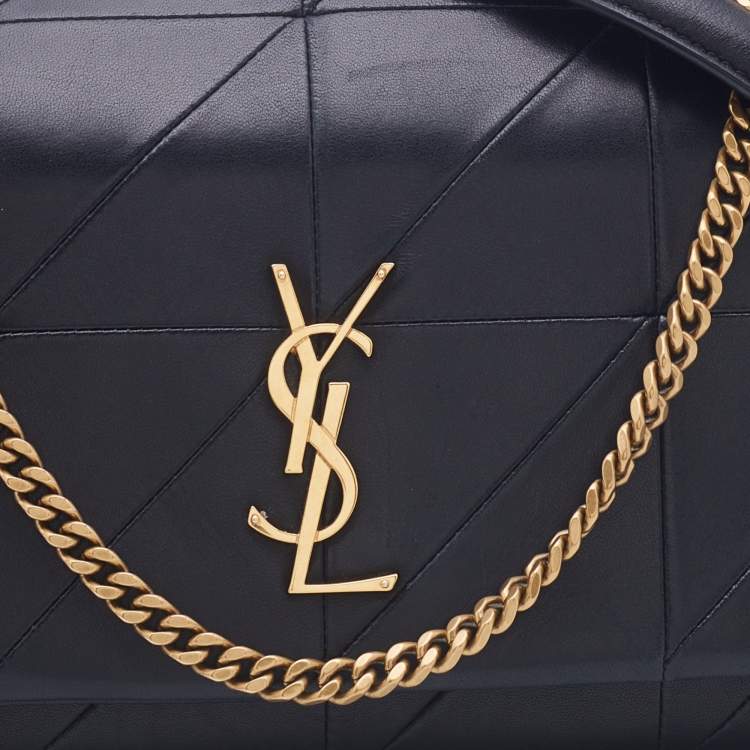 Pre Owned Saint Laurent Black Patchwork Leather Jamie Shoulder Bag