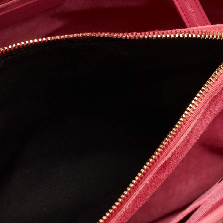 Pre Owned Saint Laurent Pink Leather Small Classic Sac De Jour Tote
