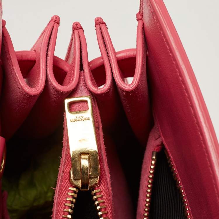 Pre Owned Saint Laurent Pink Leather Small Classic Sac De Jour Tote