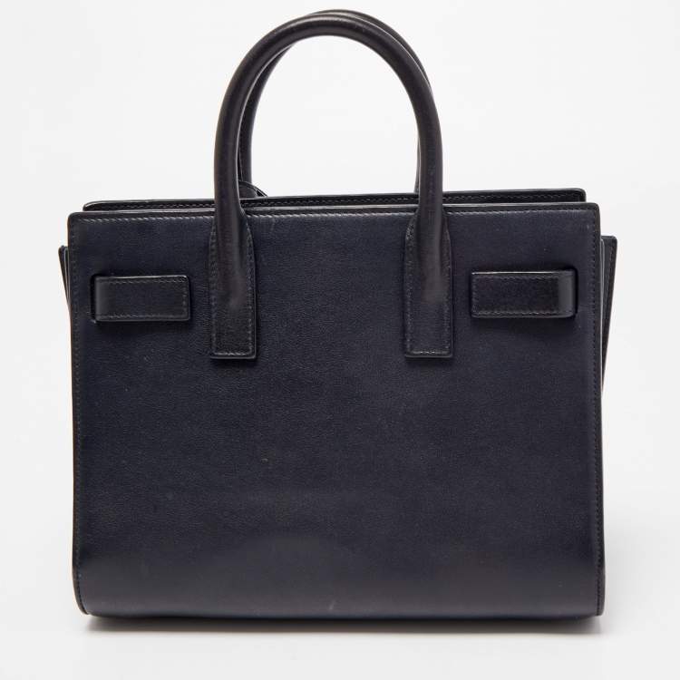 Pre Owned Saint Laurent Black Leather Nano Classic Sac De Jour Tote