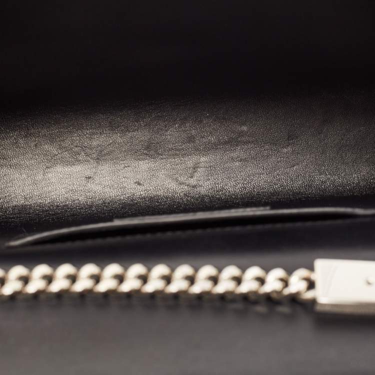 Pre Owned Saint Laurent Black/Silver Suede Medium Kate Star Shoulder Bag