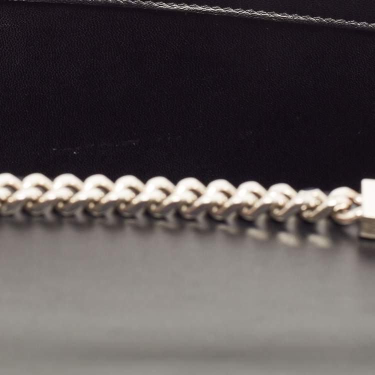 Pre Owned Saint Laurent Black/Silver Suede Medium Kate Star Shoulder Bag