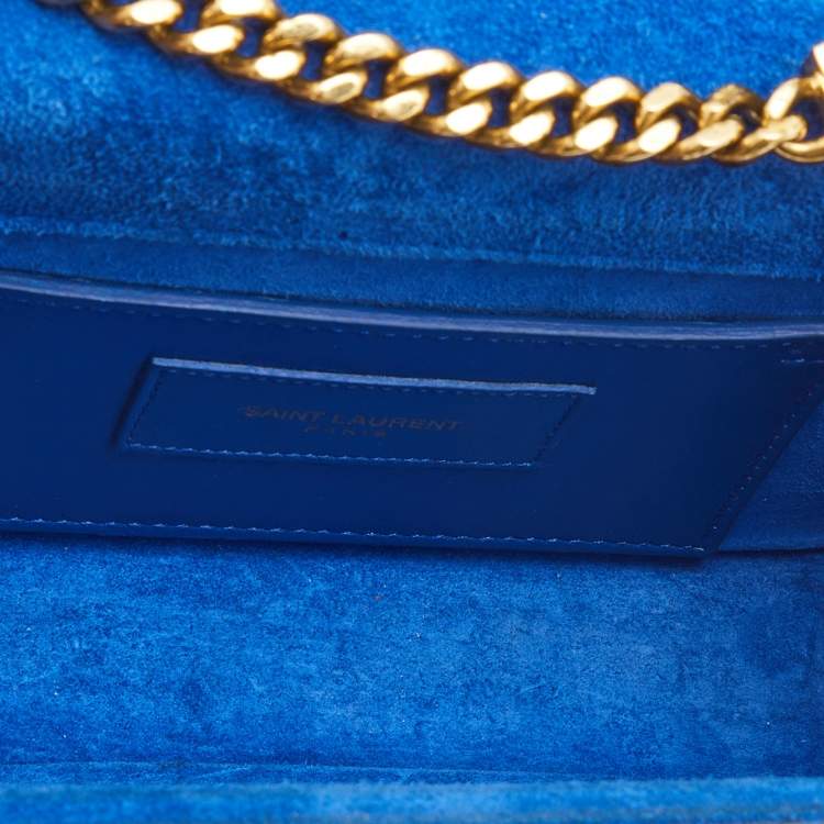 Pre Owned Saint Laurent Blue Leather Small Kate Tassel Crossbody Bag