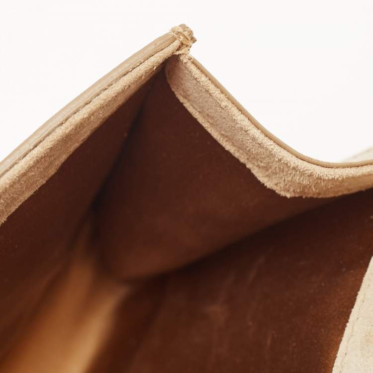 Pre Owned Saint Laurent Gold Coated Canvas Y-Ligne Clutch