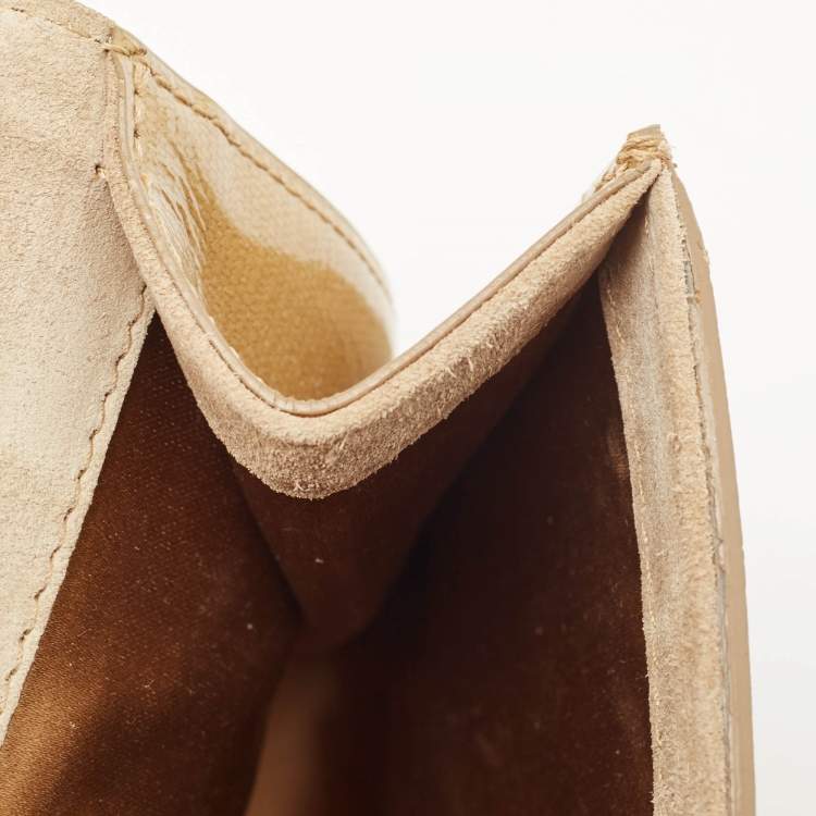 Pre Owned Saint Laurent Gold Coated Canvas Y-Ligne Clutch