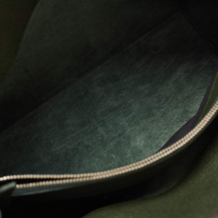 Pre Owned Saint Laurent Dark Green Leather Small Classic Sac De Jour Tote