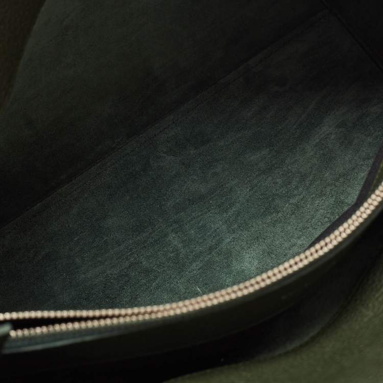 Pre Owned Saint Laurent Dark Green Leather Small Classic Sac De Jour Tote