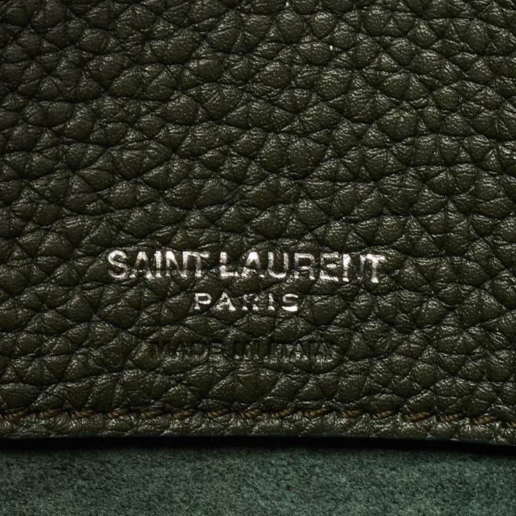 Pre Owned Saint Laurent Dark Green Leather Small Classic Sac De Jour Tote