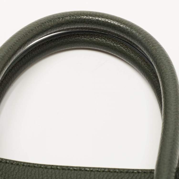 Pre Owned Saint Laurent Dark Green Leather Small Classic Sac De Jour Tote