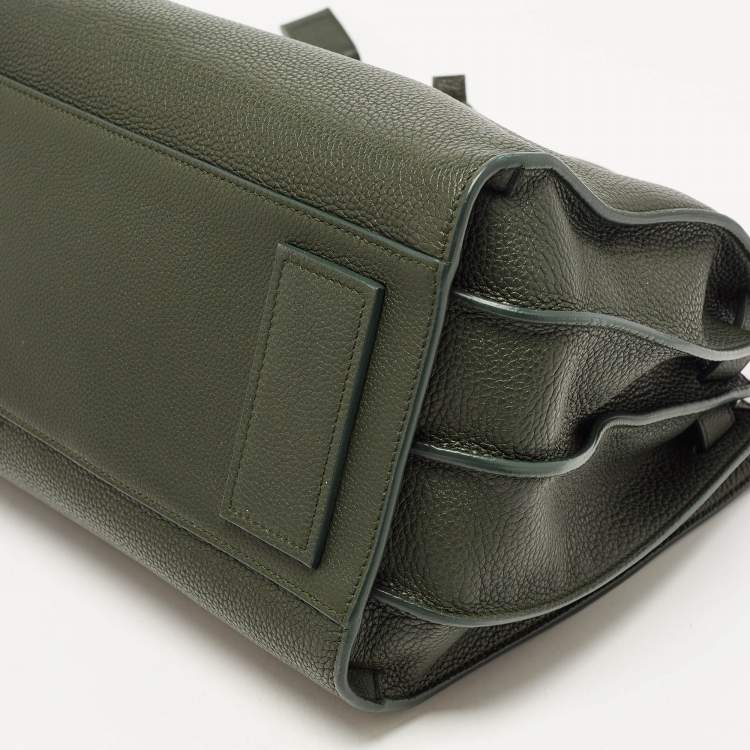 Pre Owned Saint Laurent Dark Green Leather Small Classic Sac De Jour Tote