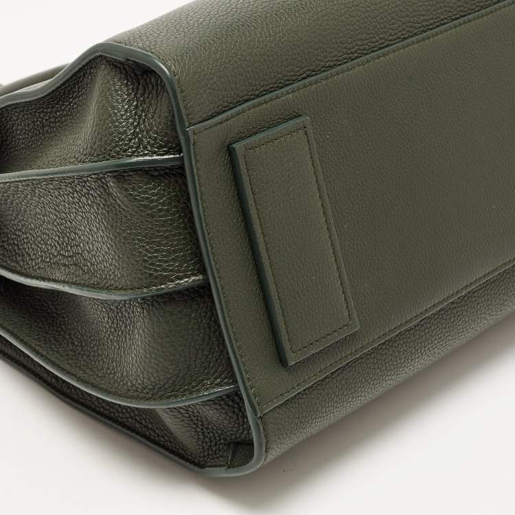 Pre Owned Saint Laurent Dark Green Leather Small Classic Sac De Jour Tote