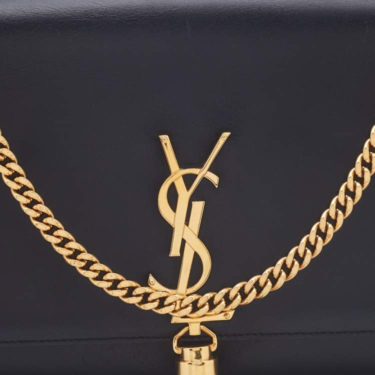 مملوكة مسبقًا Saint Laurent Black Leather Medium Kate Tassel Shoulder Bag
