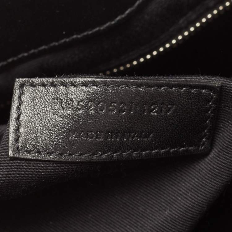 Pre Owned Saint Laurent Black Quilted Y Leather Large Loulou Shopper Tote