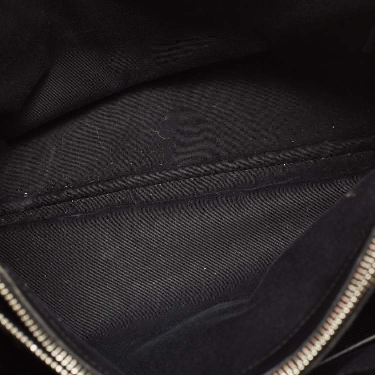 Pre Owned Saint Laurent Black Quilted Y Leather Large Loulou Shopper Tote
