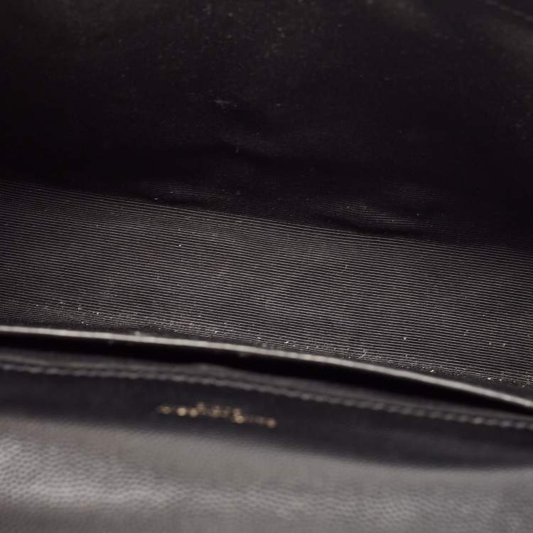 Pre Owned Saint Laurent Black Mix Matelasse Leather Medium Envelope Chain Shoulder Bag