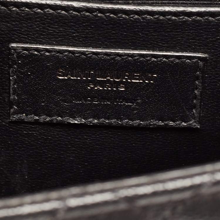 Pre Owned Saint Laurent Black Mix Matelasse Leather Medium Envelope Chain Shoulder Bag
