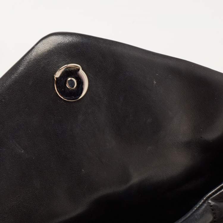 Pre Owned Saint Laurent Black Quilted Leather Small Puffer Chain Bag 
