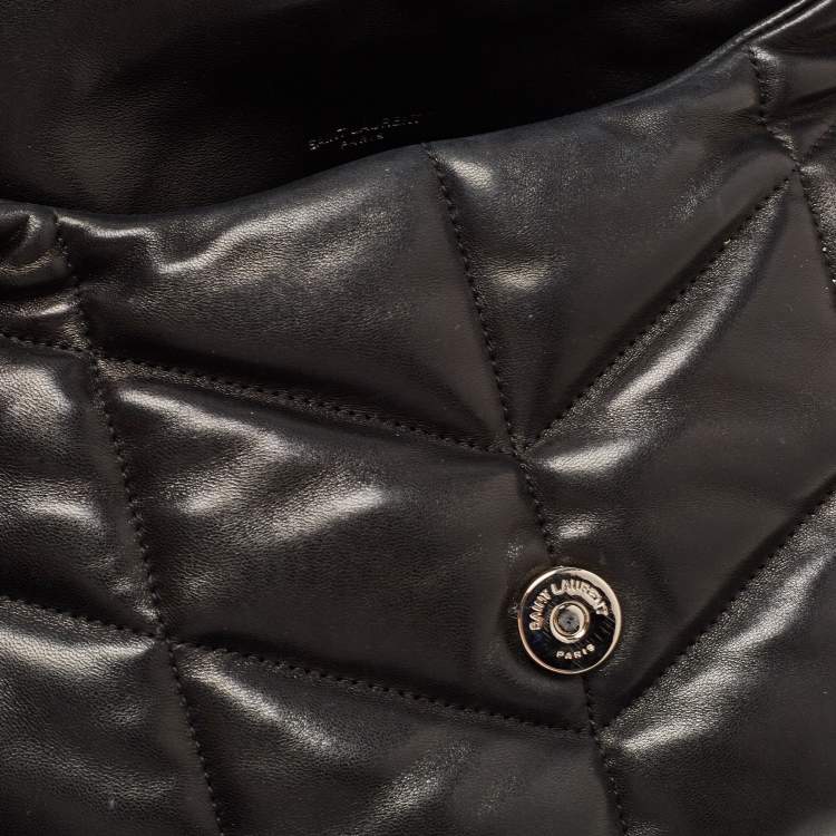 Pre Owned Saint Laurent Black Quilted Leather Small Puffer Chain Bag 