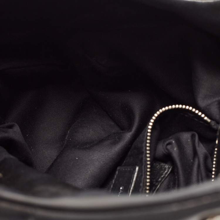 Pre Owned Saint Laurent Black Quilted Leather Small Puffer Chain Bag 