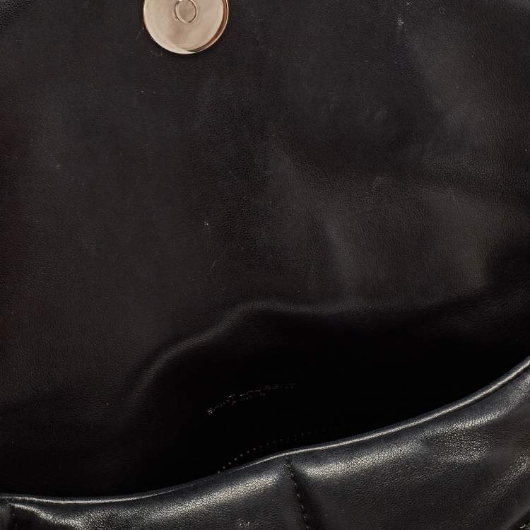 Pre Owned Saint Laurent Black Quilted Leather Small Puffer Chain Bag 