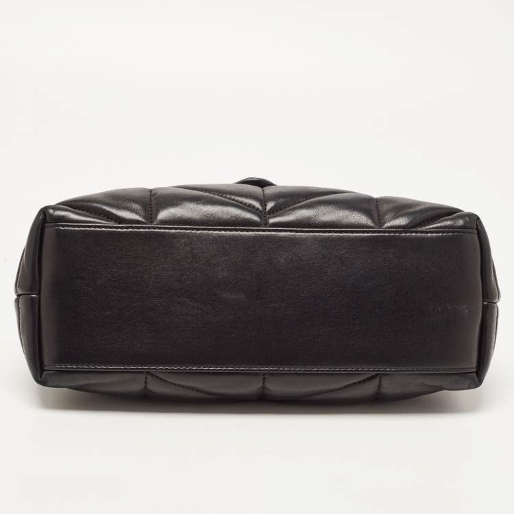 Pre Owned Saint Laurent Black Quilted Leather Small Puffer Chain Bag 