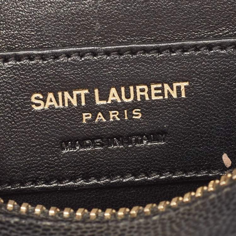 Pre Owned Saint Laurent Black Leather Classic Monogram Camera Bag