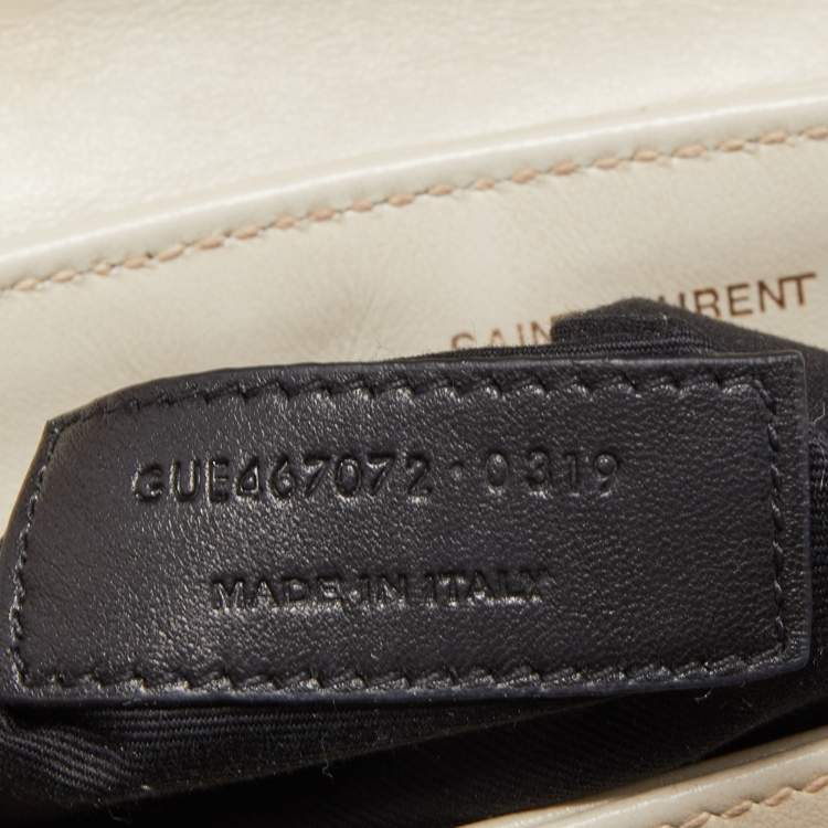 Pre Owned Saint Laurent Off-White Matelasse Leather Loulou Toy Shoulder Bag