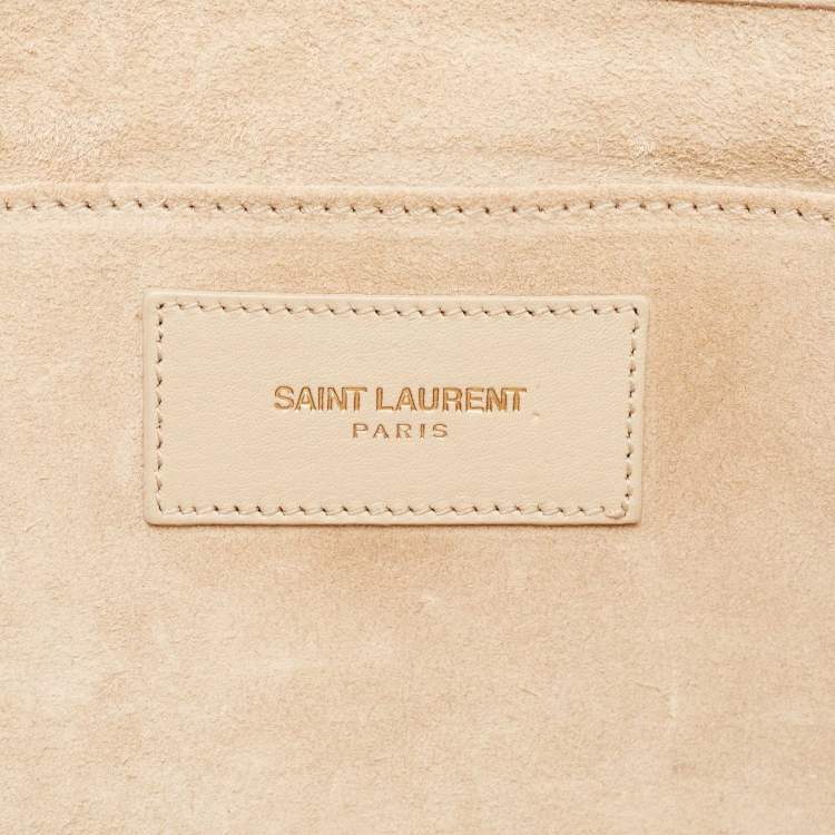 Pre Owned Saint Laurent Light Beige Leather Y-Ligne Clutch