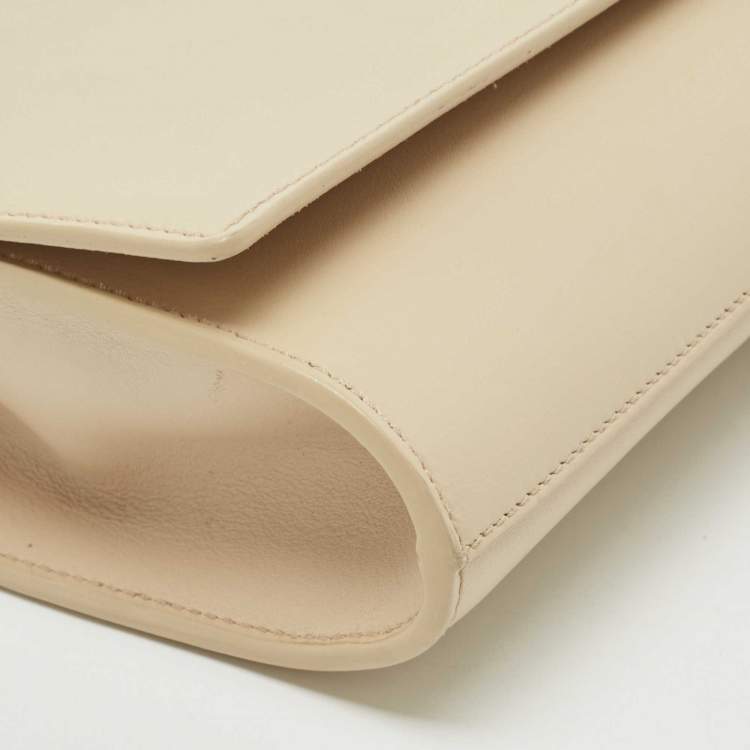 Pre Owned Saint Laurent Light Beige Leather Y-Ligne Clutch
