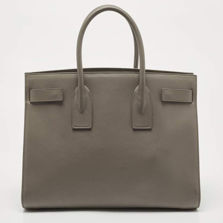 مملوكة مسبقًا Saint Laurent Grey Leather Medium Sac De Jour Tote