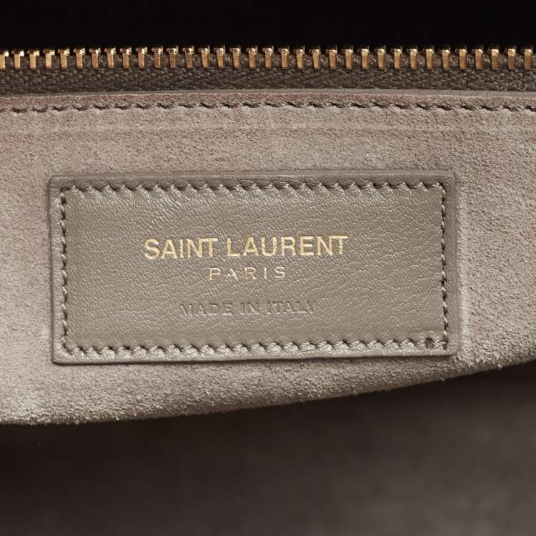 مملوكة مسبقًا Saint Laurent Grey Leather Medium Sac De Jour Tote