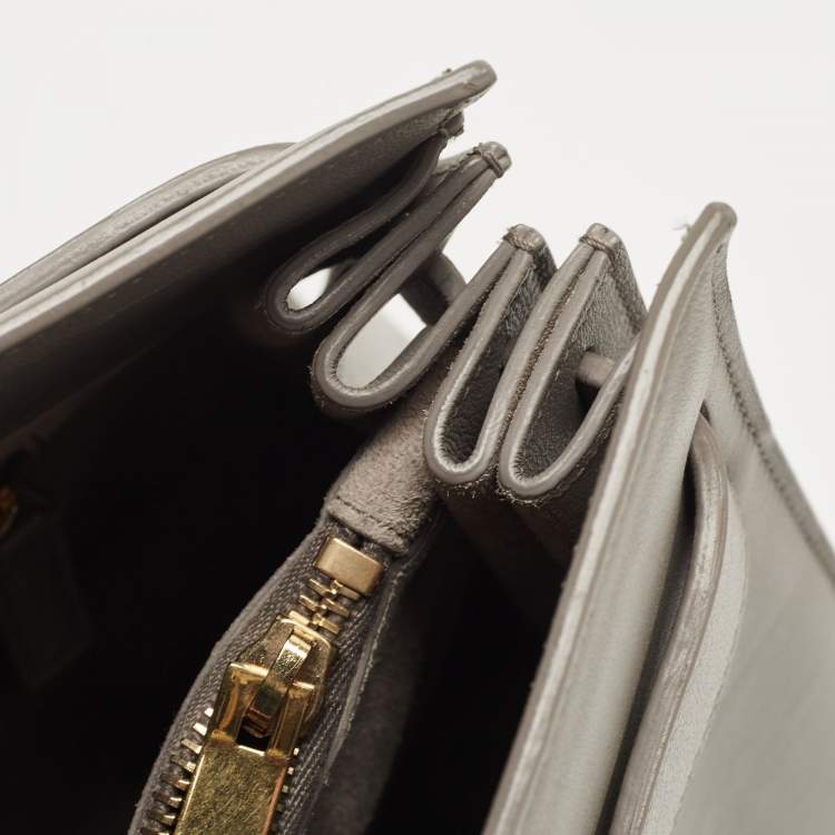 مملوكة مسبقًا Saint Laurent Grey Leather Medium Sac De Jour Tote